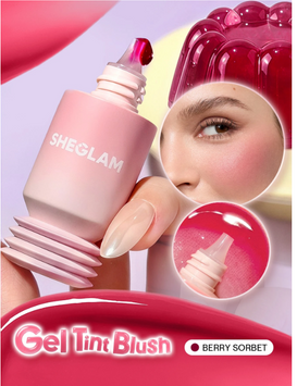 Гелеві рум'яна для обличчя SHEGLAM Aqua Flushed Gel Blush - Berry Sorbet 6307 фото