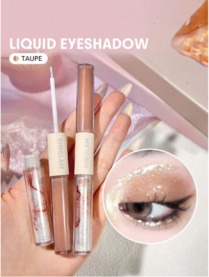 Двосторонні рідкі тіні SHEGLAM Silk & Sparkle Double Ended Liquid Eyeshadow &mdash; Taupe 5975 фото