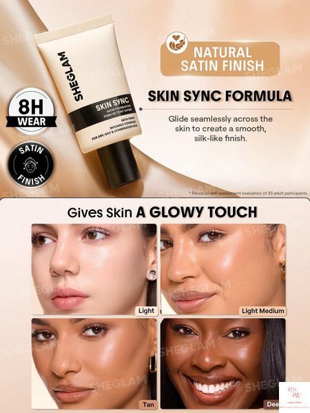 Тональная основа SHEGLAM Skin Sync Satin Foundation &mdash; Buttercream 5693 фото