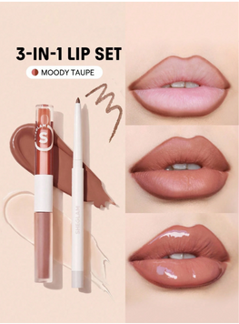 Набір для губ SHEGLAM Soft 90's Glam Lip Liner And Lip Duo Set - Moody Taupe 6132 фото