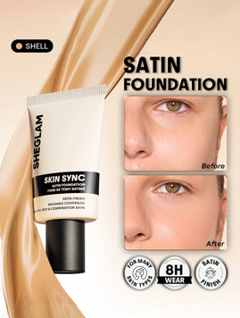 Тональная основа SHEGLAM Skin Sync Satin Foundation - Shell 5695 фото
