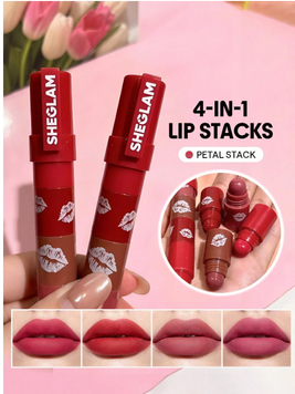 Помада набір для губ 4-в-1 Sheglam Mega Lip Stacks - Pink-Petal Stack 6076 фото
