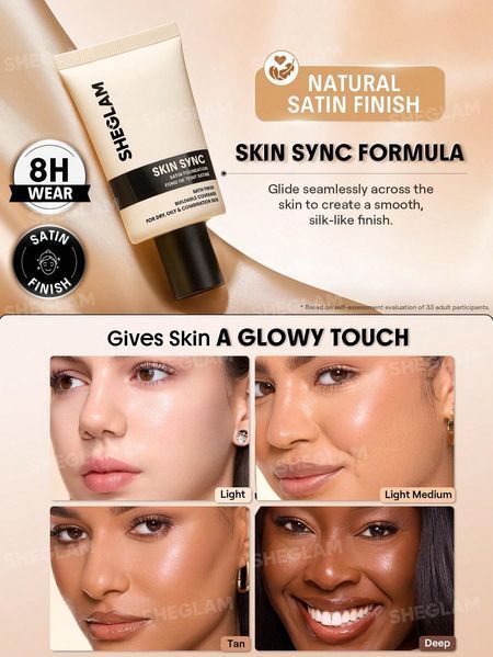 Тональна основа SHEGLAM Skin Sync Satin Foundation &mdash; Nude 5697 фото