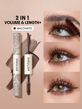 Водостійка коричнева туш Sheglam All-In-One Volume & Length Mascara &mdash; Macchiato 5968 фото