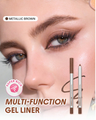 Водостійкий гелевий олівець для очей SHEGLAM Boldline Longwear Multi-Function Gel Liner &mdash; Metallic Brown 5836 фото