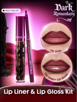 Набір для губ SHEGLAM Dark Romantasy Lip Liner + Lip Gloss Kit - Rich Velvet 6292 фото
