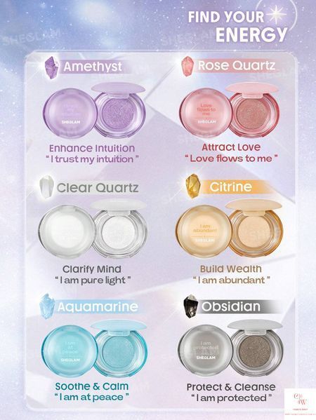 Тени для век SHEGLAM Crystal Intentions Manifesting Glow - Obsidian 6199 фото