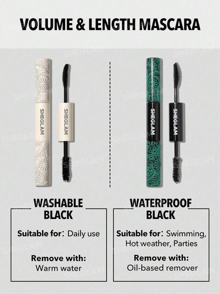 Тушь для ресниц Sheglam All-In-One Volume & Length Mascara Washable Black 5534 фото