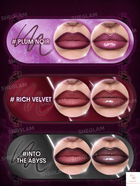 Набор для губ SHEGLAM Dark Romantasy Lip Liner + Lip Gloss Kit - Plum Noir 6293 фото