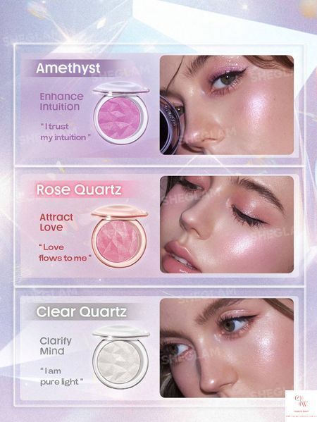 Румяна-хайлайтер SHEGLAM Crystal Intentions High Vibration Blushlighter - Rose Quartz 6200 фото