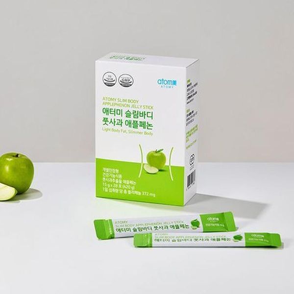 Желе из зеленых яблок для сжигания жира Atomy Slim Body Applephenon Jelly Stick 28 стиков 004016 фото