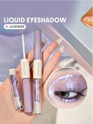 Двойные жидкие тени для век SHEGLAM Silk & Sparkle Double Ended Liquid Eyeshadow - Lavender 5667 фото