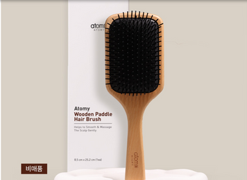Дерев'яна масажна щітка для волосся Atomy Wooden Paddle Brush 00008 фото