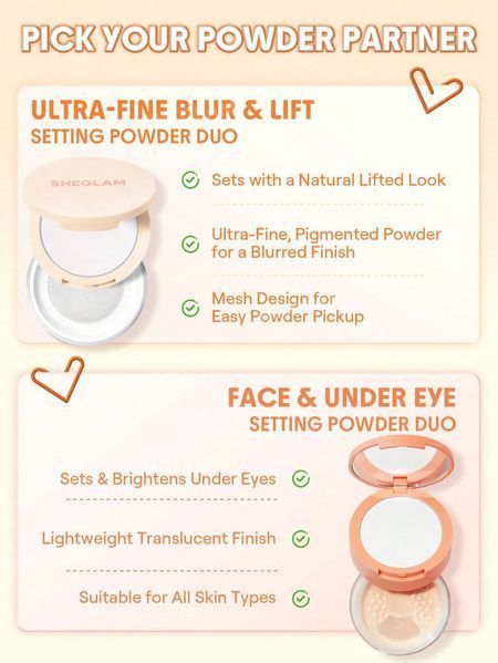 Пудра фиксирующая Sheglam Insta-Ready Ultra-Fine Blur & Lift Setting Powder Duo тон Translucent 5527 фото