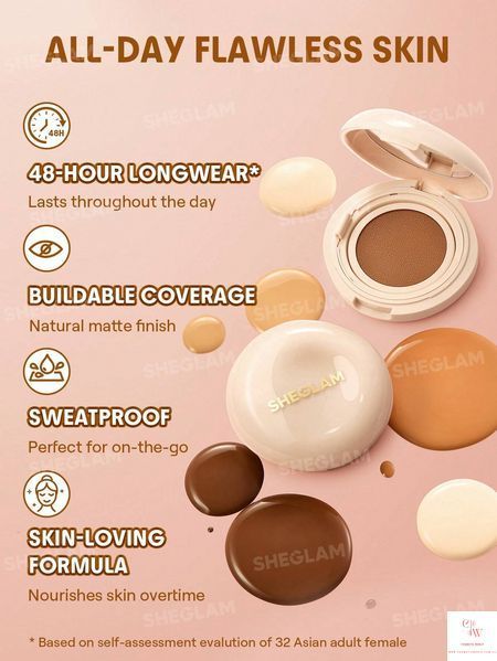 Кушон стойкий Sheglam Lock & Go Long-Lasting Cushion Foundation тон Buttercream 5556 фото