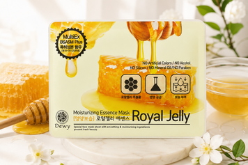 Тканинна маска для обличчя Dewy Royal Jelly Moisturizing Essence Mask з маточним молочком 00019 фото