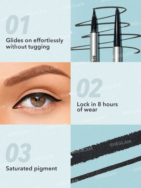 Двухсторонняя подводка-карандаш для глаз Sheglam On-Line Dual Eyeliner - Black 6097 фото