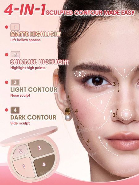 Палитра для лица Sheglam Hypersculpt Highlight & Contour Palette тон Cool 5559 фото