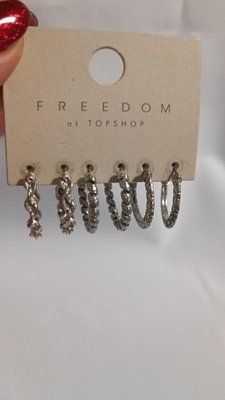 Набір сережок в сріблі Freedom at Topshop 90003 фото