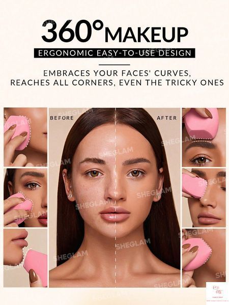 Многогранный спонж для макияжа SHEGLAM Multi-Faceted Makeup Sponge &mdash; Pink 5857 фото