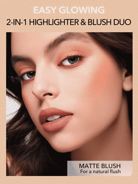 Рум'яна та хайлайтер 2-в-1 Sheglam Glam 101 Hybrid Highlighter & Blush Duo - Vienna 6060 фото