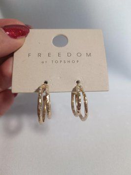 Сережки позолочені Freedom at Topshop 90012 фото