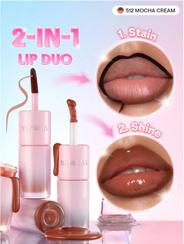Двосторонній тінт-плівка та блиск для губ Line To Shine Peel-Off Lip Stain & Gloss Duo - 512 Mocha Cream 6240-512 фото