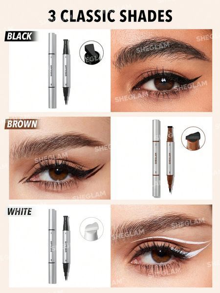 Двусторонняя подводка для глаз Sheglam Wing It Waterproof Liner Duo - Brown 5635 фото