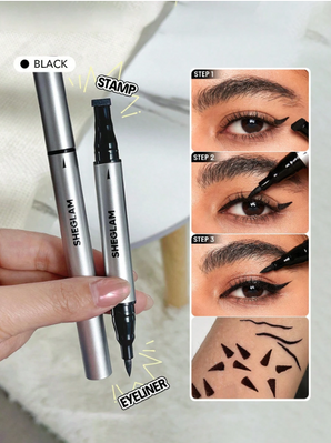Двусторонняя подводка для глаз Sheglam Wing It Waterproof Liner Duo - Black 5636 фото