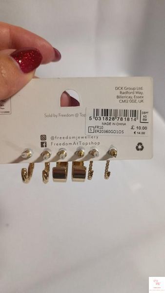 Набор позолоченных сережек Freedom at Topshop 90013 фото