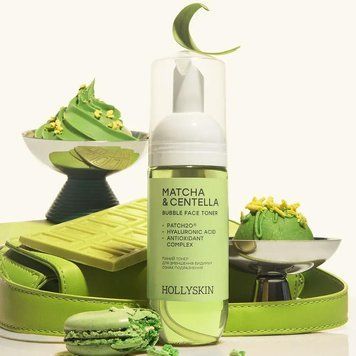 Пінний заспокійливий тонер для обличчя HOLLYSKIN Matcha & Centella 07050 фото
