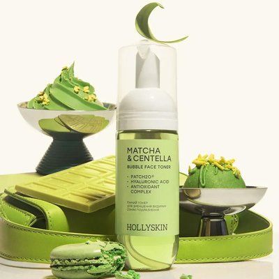 Пінний заспокійливий тонер для обличчя HOLLYSKIN Matcha & Centella 07050 фото
