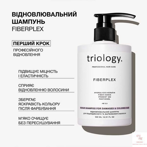 Восстанавливающий шампунь для поврежденных и окрашенных волос Fiberplex Triology 500 мл 332327 фото