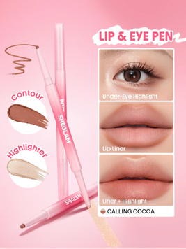 Багатофункціональний олівець для губ та очей SHEGLAM Silky Glow Lip & Eye Pen - 202 Calling Cocoa 6304-202 фото