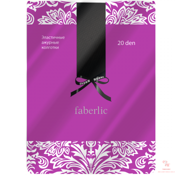 Еластичні колготки з малюнком сітка колір чорний 20 den Faberlic 80864, 80865, 80866 фото