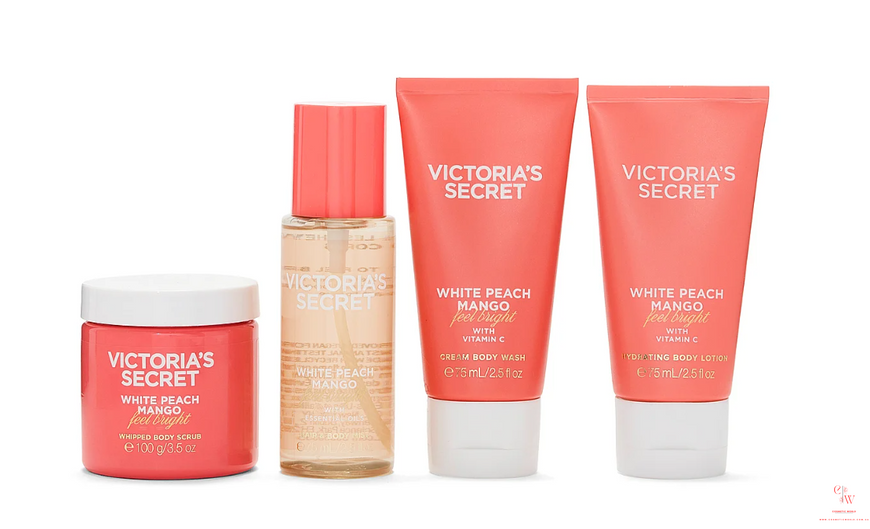 Подарочный набор Victoria&rsquo;s Secret White Peach Mango Body Care Gift Set ft. Reusable Travel Bag - Оригинал из США 0000255 фото